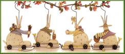 ww7410 Four different bunny pull toy ornaments