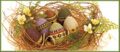 ww7508 Large eggs decorated with various quilting designs