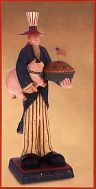 ww1325 Uncle Sam holding a pig and a pie