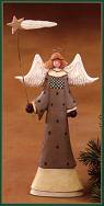 WW2418 Tall thin angel with a halo & wings, a star and a cloud on a wand