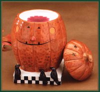 WW6018 Halloween pumpkin candle holder with black crows