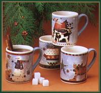 WW7053 Four country designs: snowman, Santa & cow, mitten and cat