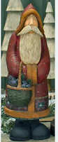 WW2802 Santa holding a basket of pine cones