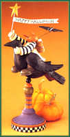 WW6043 A pumpkin head rides a crow