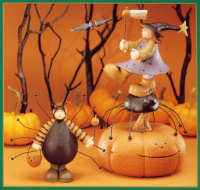WW6047 A little bug in costume - WW6044 Witch on a spider on a pumpkin