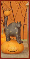 WW6061 Black cat on a pumpkin