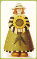 WW7616 Girl with a huge sunflower