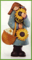 WW7660 Girl in reverie with eggs and sunflowers